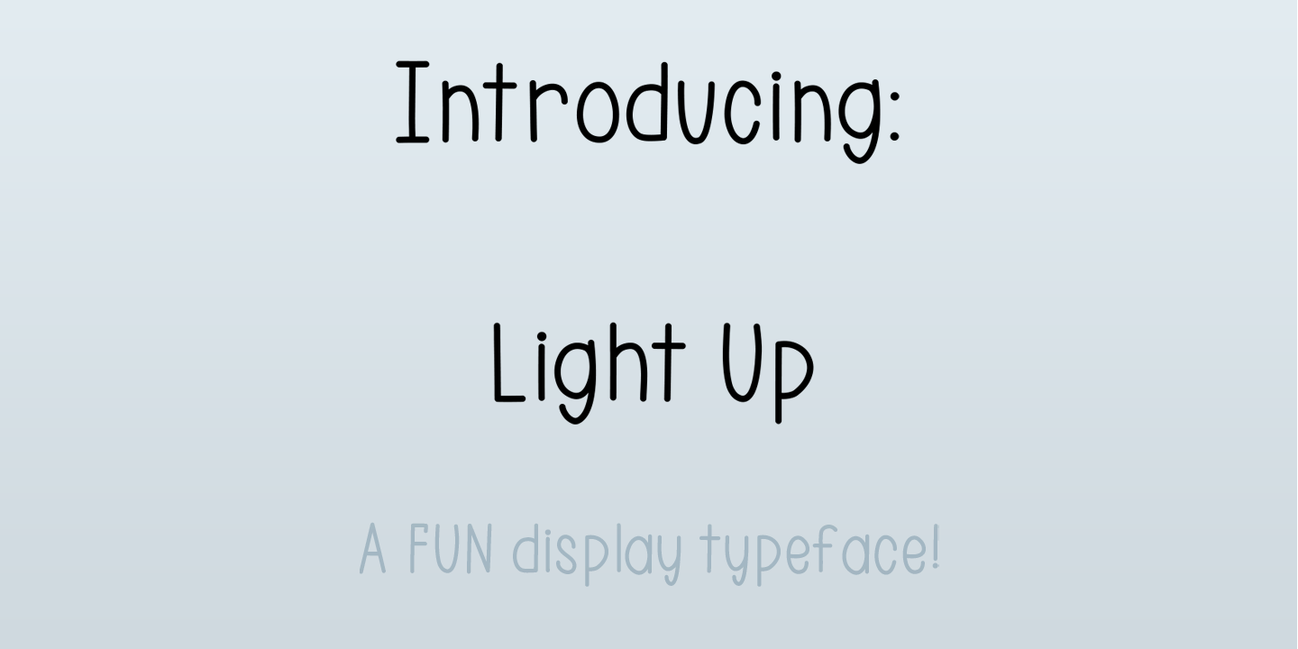 Przykład czcionki Light Up